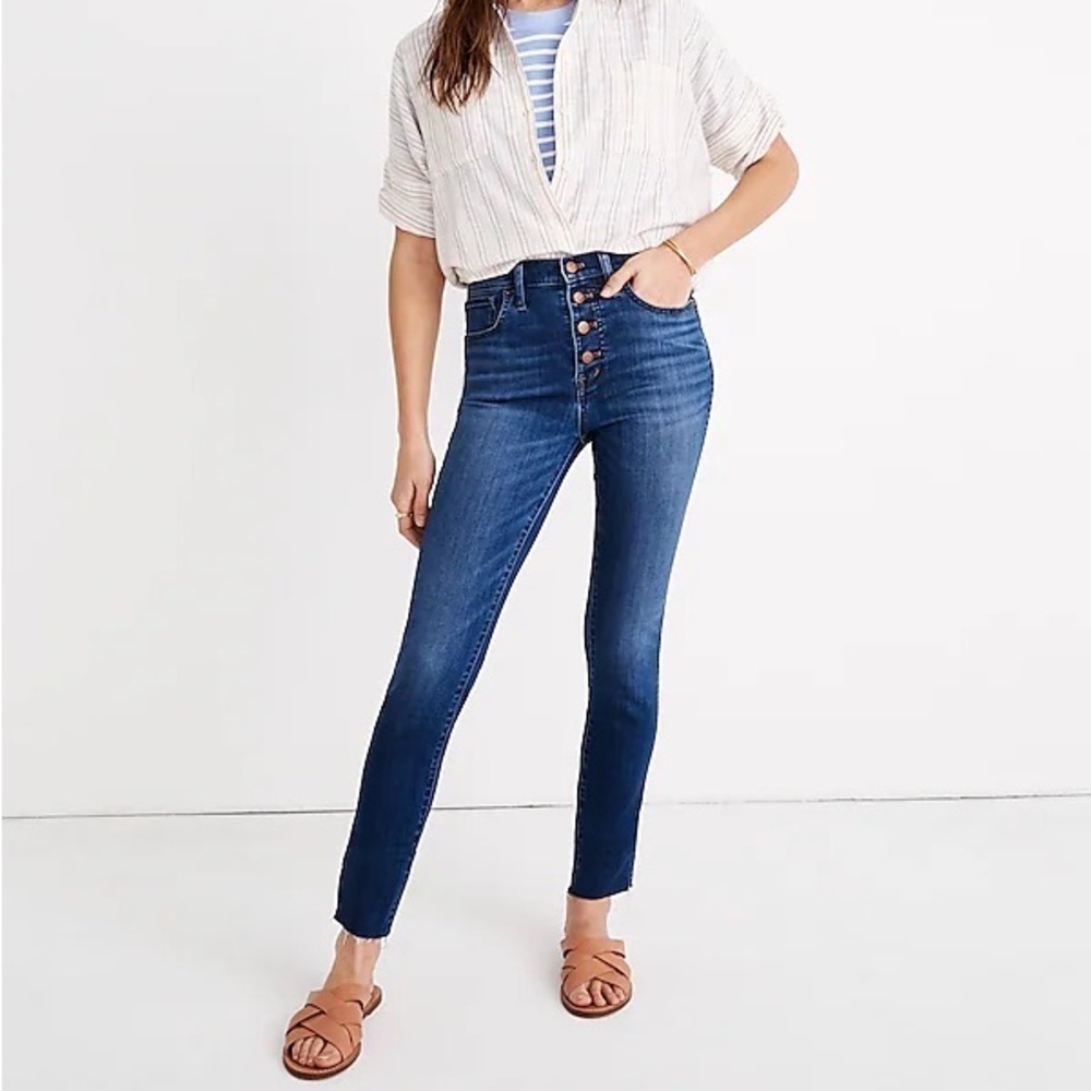 Madewell  10" High-Rise Skinny Crop Jeans: Button-Front TENCEL™ Denim size 26